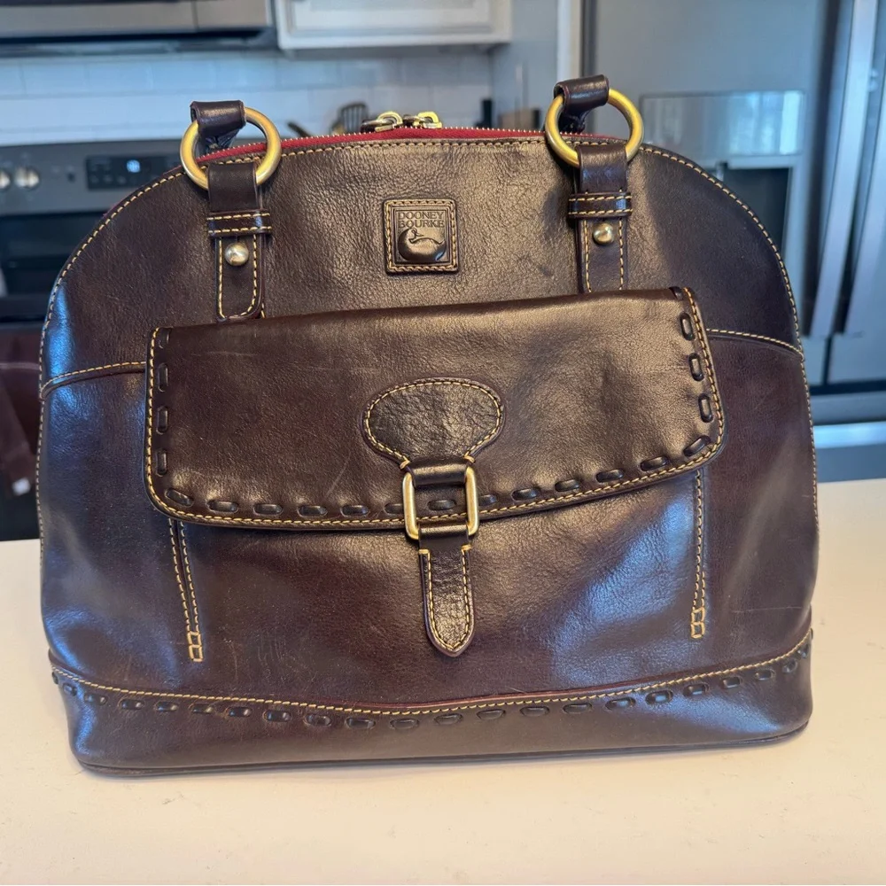 Dooney & Bourke Florentine Leather Domed Sachel - Picture 2 of 14